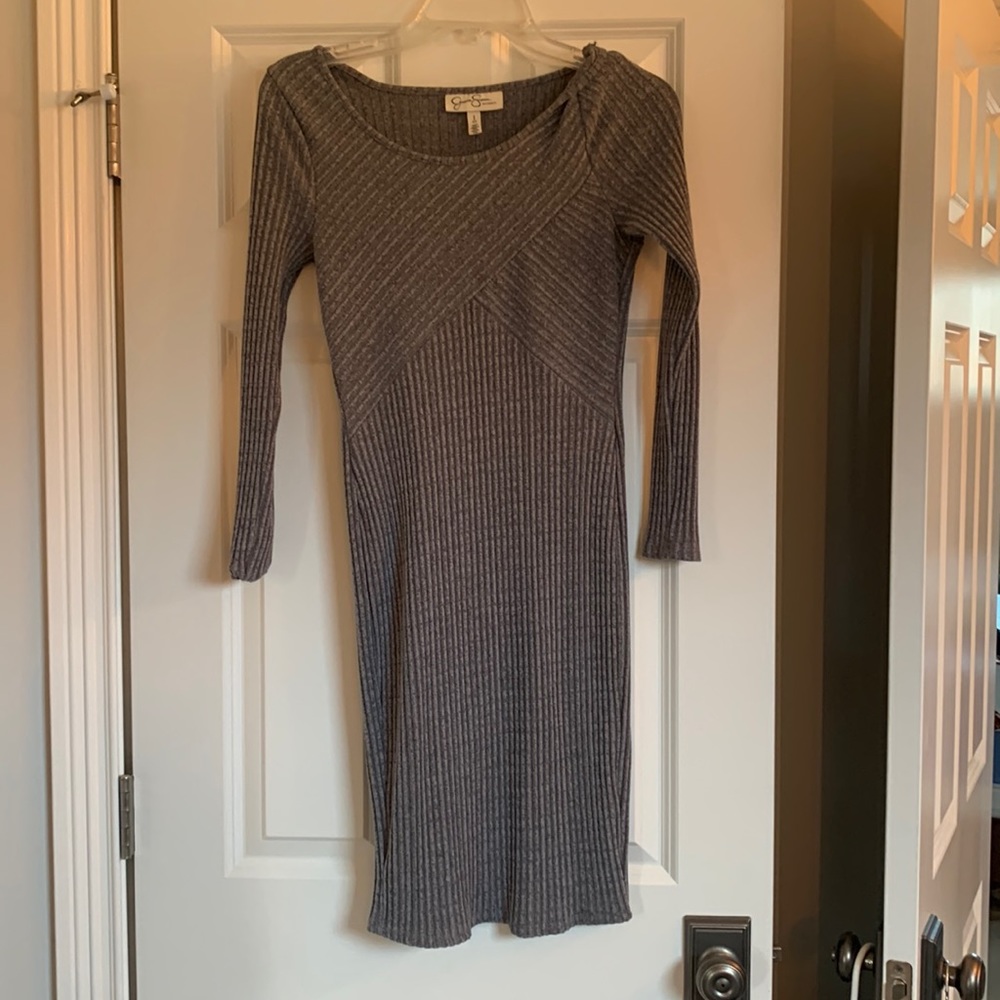 Jessica Simpson gray maternity mini dress